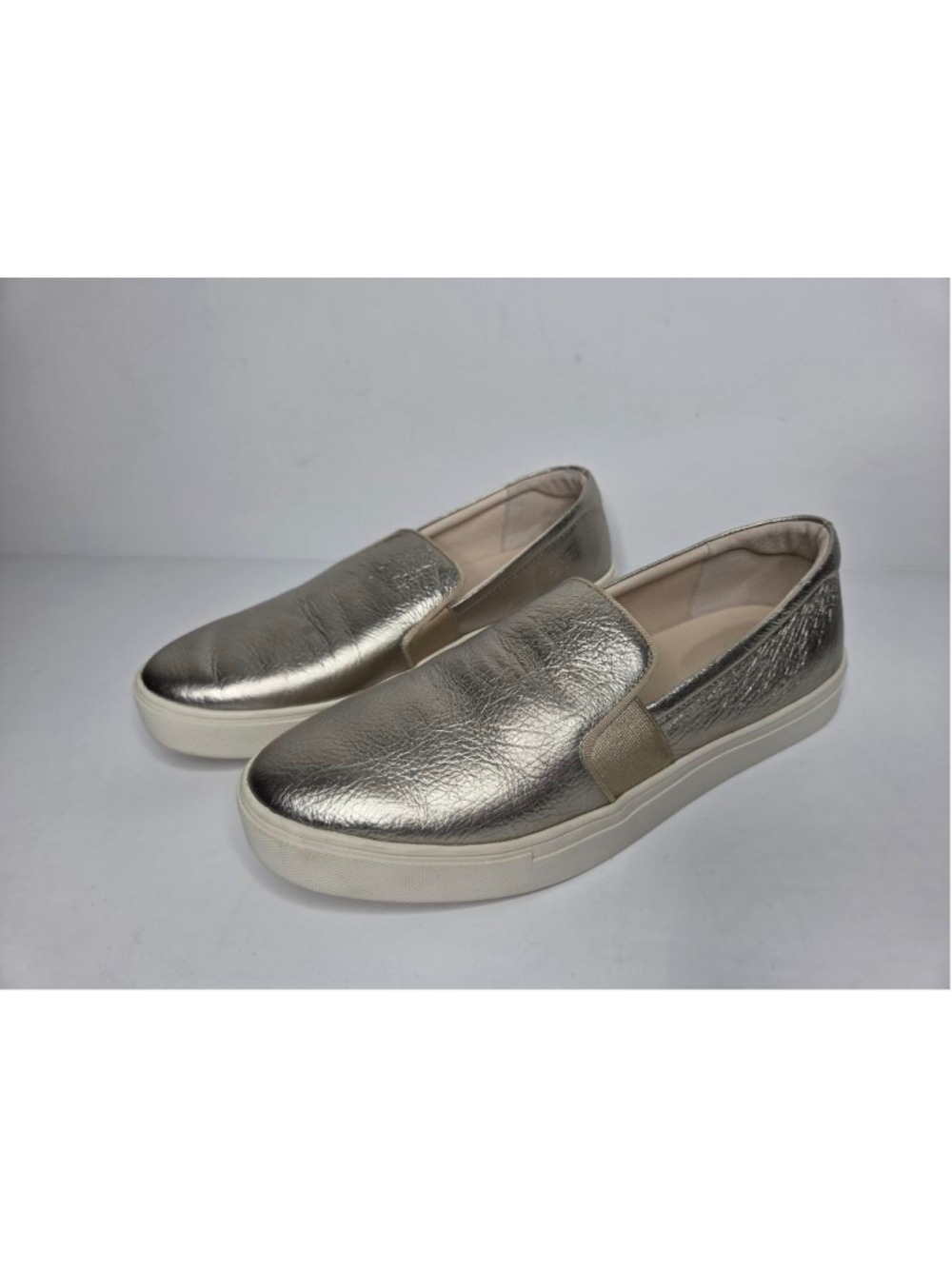 Birdies Swift Leather Gold Slip On Sneakers Women's Size 10.5 Metallic